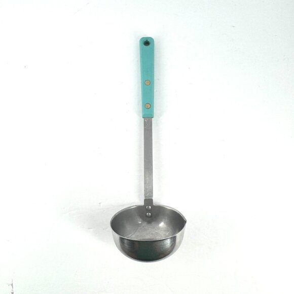 Vintage Ekco Forge Stainless Steel Ladle Turquoise Handle MCM Kitchen - Picture 1 of 4